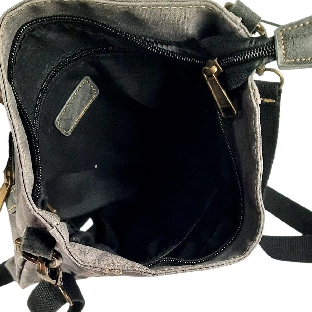 Cargoit Grey Canvas Crossbody Bag - Picture 4 of 5
